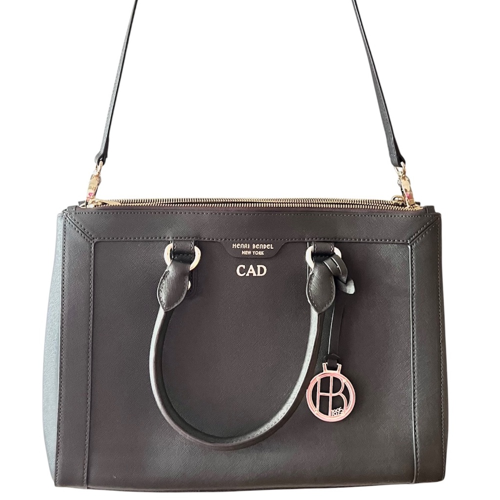 HENRI BENDEL BROWN SAFFIANO LEATHER TOTE SHOULDER BAG NWOT - Picture 13 of 13